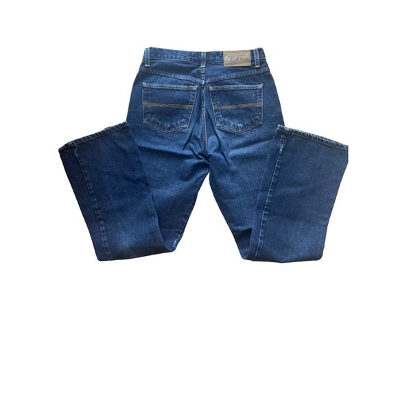 Express Jeans Womens Flare Denim Pants Dark Wash 100% Cotton Size 7/8 - Picture 4 of 7